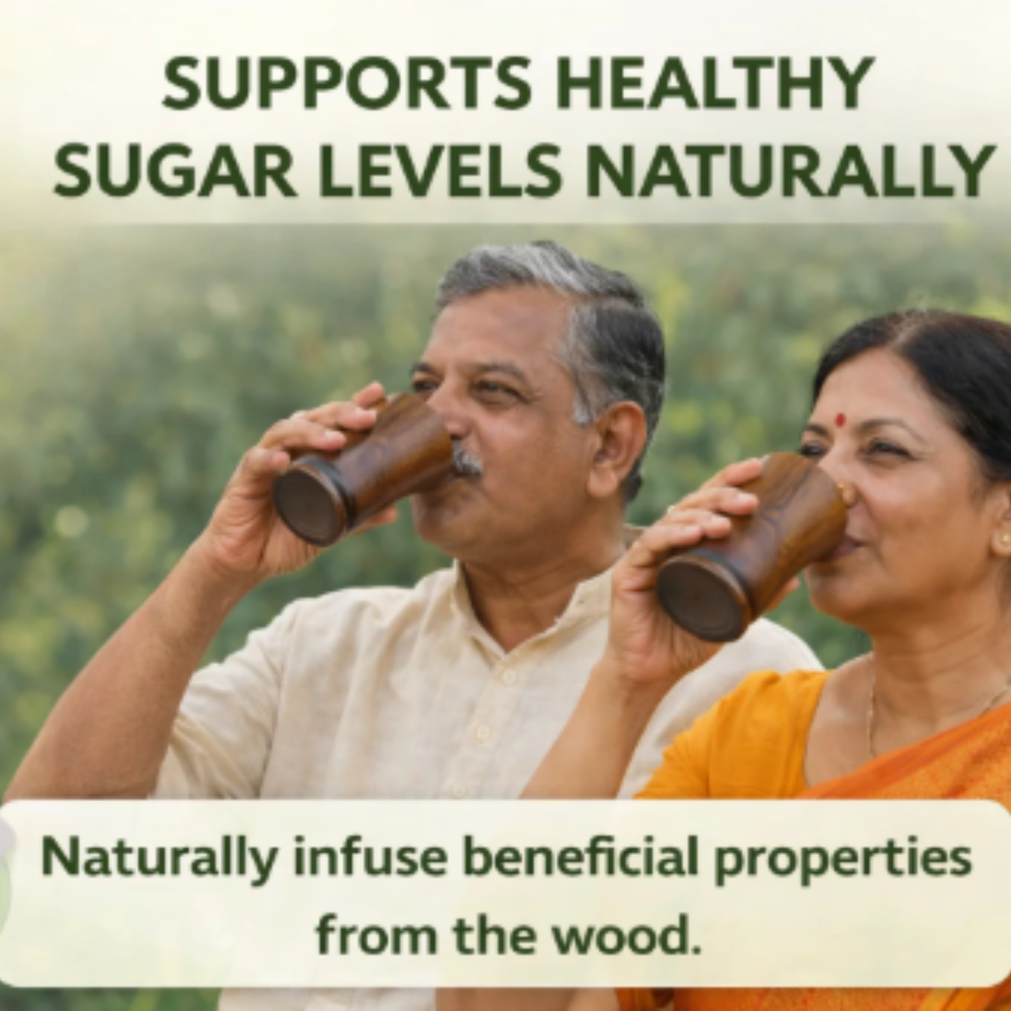 Premium Herbal Vijaysar Wooden Tumbler For Blood Sugar Support