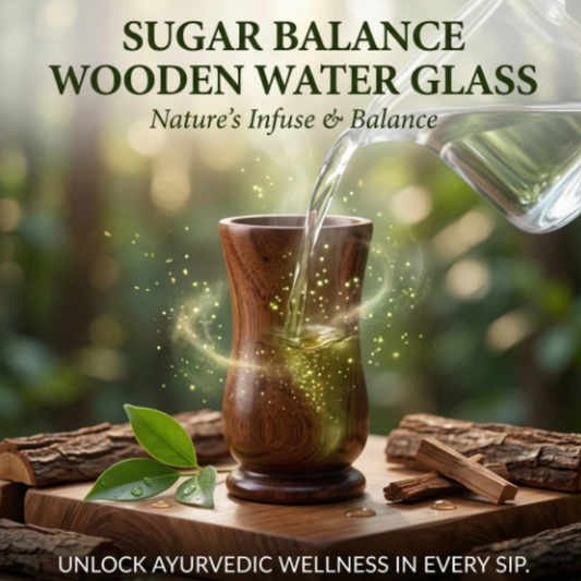 Premium Herbal Vijaysar Wooden Tumbler For Blood Sugar Support